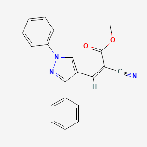 molecular formula C20H15N3O2 B7459996 methyl (2Z)-2-cyano-3-(1,3-diphenyl-1H-pyrazol-4-yl)prop-2-enoate 