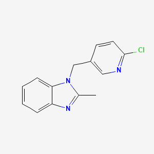 molecular formula C14H12ClN3 B7460012 1-[(6-Chloropyridin-3-yl)methyl]-2-methylbenzimidazole 