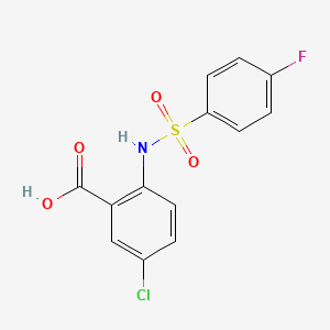 molecular formula C13H9ClFNO4S B7460048 5-Chloro-2-[(4-fluorophenyl)sulfonylamino]benzoic acid 