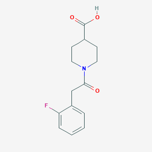 molecular formula C14H16FNO3 B7460124 1-[(2-Fluorophenyl)acetyl]piperidine-4-carboxylic acid 