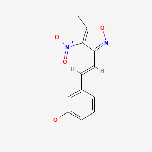 molecular formula C13H12N2O4 B7460129 3-[(E)-2-(3-methoxyphenyl)ethenyl]-5-methyl-4-nitro-1,2-oxazole 