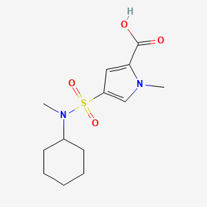 molecular formula C13H20N2O4S B7460141 4-[Cyclohexyl(methyl)sulfamoyl]-1-methylpyrrole-2-carboxylic acid 