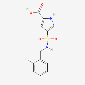 molecular formula C12H11FN2O4S B7460147 4-[(2-fluorophenyl)methylsulfamoyl]-1H-pyrrole-2-carboxylic acid 