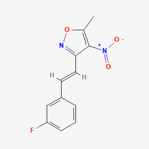 3-[(E)-2-(3-fluorophenyl)ethenyl]-5-methyl-4-nitro-1,2-oxazole
