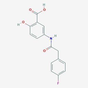 molecular formula C15H12FNO4 B7460161 5-[[2-(4-Fluorophenyl)acetyl]amino]-2-hydroxybenzoic acid 