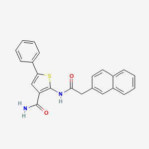 molecular formula C23H18N2O2S B7460176 2-[(2-Naphthalen-2-ylacetyl)amino]-5-phenylthiophene-3-carboxamide 