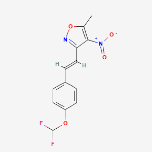 molecular formula C13H10F2N2O4 B7460186 3-[(E)-2-[4-(difluoromethoxy)phenyl]ethenyl]-5-methyl-4-nitro-1,2-oxazole 