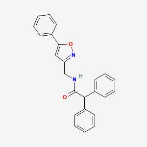 2,2-diphenyl-N-[(5-phenyl-1,2-oxazol-3-yl)methyl]acetamide