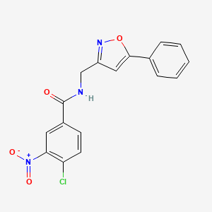 molecular formula C17H12ClN3O4 B7460205 4-chloro-3-nitro-N-[(5-phenyl-1,2-oxazol-3-yl)methyl]benzamide 