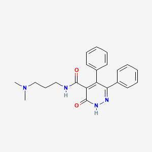 molecular formula C22H24N4O2 B7460223 N-[3-(dimethylamino)propyl]-3-oxo-5,6-diphenyl-2,3-dihydropyridazine-4-carboxamide 