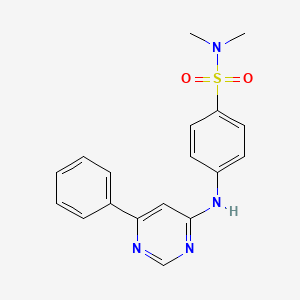 molecular formula C18H18N4O2S B7460235 N,N-dimethyl-4-[(6-phenylpyrimidin-4-yl)amino]benzenesulfonamide 