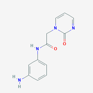 molecular formula C12H12N4O2 B7460241 N-(3-aminophenyl)-2-(2-oxopyrimidin-1-yl)acetamide 