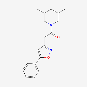 molecular formula C18H22N2O2 B7460249 1-(3,5-Dimethylpiperidin-1-yl)-2-(5-phenyl-1,2-oxazol-3-yl)ethanone 