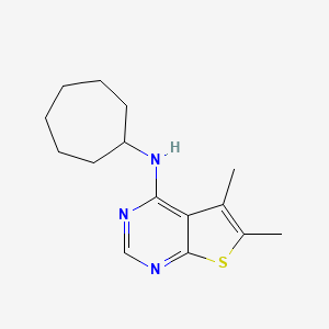molecular formula C15H21N3S B7460259 N-cycloheptyl-5,6-dimethylthieno[2,3-d]pyrimidin-4-amine 