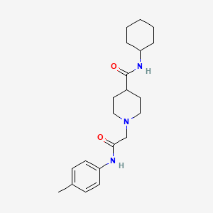 molecular formula C21H31N3O2 B7460269 N-cyclohexyl-1-[2-(4-methylanilino)-2-oxoethyl]piperidine-4-carboxamide 