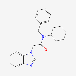 molecular formula C22H25N3O B7460290 2-(benzimidazol-1-yl)-N-benzyl-N-cyclohexylacetamide 