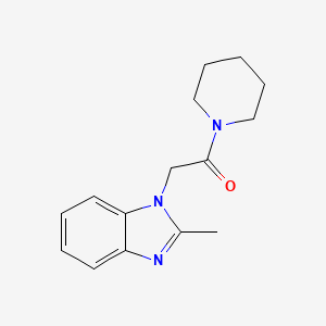 molecular formula C15H19N3O B7460310 2-(2-methyl-1H-1,3-benzodiazol-1-yl)-1-(piperidin-1-yl)ethan-1-one 