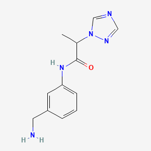 molecular formula C12H15N5O B7460318 N-[3-(aminomethyl)phenyl]-2-(1,2,4-triazol-1-yl)propanamide 