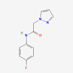 molecular formula C11H10FN3O B7460324 N-(4-fluorophenyl)-2-pyrazol-1-ylacetamide 