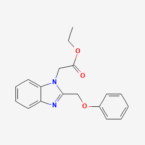 molecular formula C18H18N2O3 B7460329 Ethyl 2-[2-(phenoxymethyl)benzimidazol-1-yl]acetate 