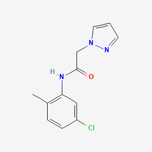 molecular formula C12H12ClN3O B7460332 N-(5-chloro-2-methylphenyl)-2-pyrazol-1-ylacetamide 