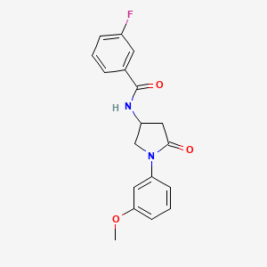 3-fluoro-N-[1-(3-methoxyphenyl)-5-oxopyrrolidin-3-yl]benzamide