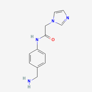 molecular formula C12H14N4O B7460353 N-[4-(aminomethyl)phenyl]-2-imidazol-1-ylacetamide 