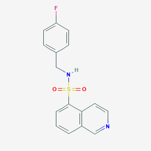 molecular formula C16H13FN2O2S B7460358 N-[(4-fluorophenyl)methyl]isoquinoline-5-sulfonamide 