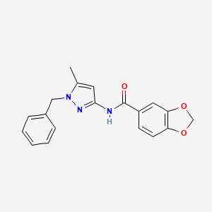 molecular formula C19H17N3O3 B7460382 N-(1-benzyl-5-methylpyrazol-3-yl)-1,3-benzodioxole-5-carboxamide 