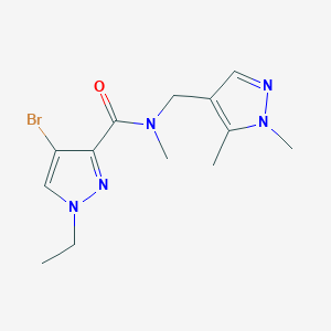 molecular formula C13H18BrN5O B7460386 4-bromo-N-[(1,5-dimethyl-1H-pyrazol-4-yl)methyl]-1-ethyl-N-methyl-1H-pyrazole-3-carboxamide 