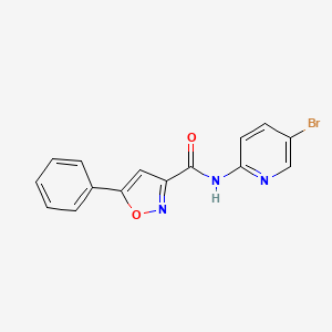 molecular formula C15H10BrN3O2 B7460391 N-(5-bromopyridin-2-yl)-5-phenyl-1,2-oxazole-3-carboxamide 