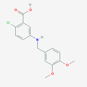 molecular formula C16H16ClNO4 B7460411 2-Chloro-5-[(3,4-dimethoxyphenyl)methylamino]benzoic acid 