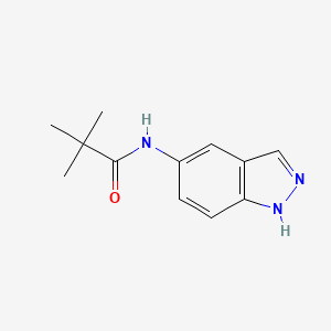 molecular formula C12H15N3O B7460436 N-(1H-indazol-5-yl)-2,2-dimethylpropanamide 
