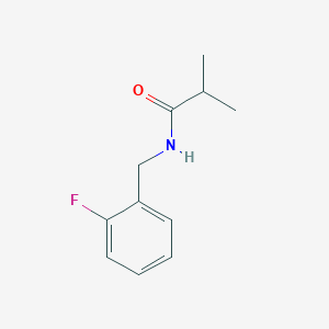 molecular formula C11H14FNO B7460463 N-[(2-fluorophenyl)methyl]-2-methylpropanamide 