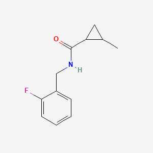 molecular formula C12H14FNO B7460493 N-[(2-fluorophenyl)methyl]-2-methylcyclopropane-1-carboxamide 
