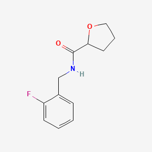 molecular formula C12H14FNO2 B7460499 N-[(2-fluorophenyl)methyl]oxolane-2-carboxamide 