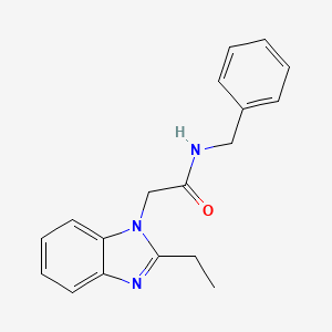 molecular formula C18H19N3O B7460525 N-benzyl-2-(2-ethylbenzimidazol-1-yl)acetamide 