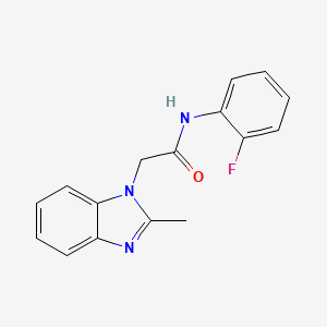 molecular formula C16H14FN3O B7460563 N-(2-fluorophenyl)-2-(2-methylbenzimidazol-1-yl)acetamide 