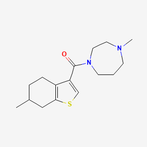 molecular formula C16H24N2OS B7460566 (4-Methyl-1,4-diazepan-1-yl)-(6-methyl-4,5,6,7-tetrahydro-1-benzothiophen-3-yl)methanone 
