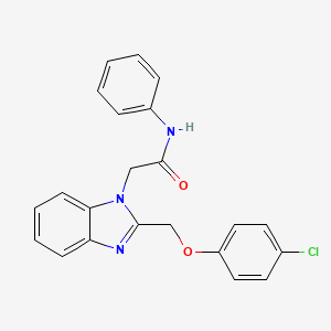 molecular formula C22H18ClN3O2 B7460593 2-[2-[(4-chlorophenoxy)methyl]benzimidazol-1-yl]-N-phenylacetamide 