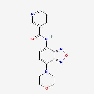 molecular formula C16H15N5O3 B7460621 N~3~-(7-morpholino-2,1,3-benzoxadiazol-4-yl)nicotinamide 