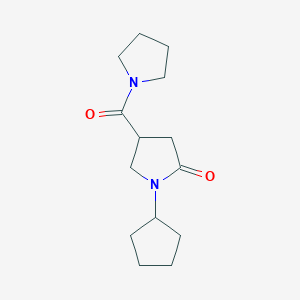 molecular formula C14H22N2O2 B7460633 1-Cyclopentyl-4-(1-pyrrolidinylcarbonyl)-2-pyrrolidinone 