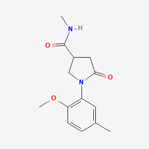 molecular formula C14H18N2O3 B7460640 1-(2-methoxy-5-methylphenyl)-N-methyl-5-oxopyrrolidine-3-carboxamide 