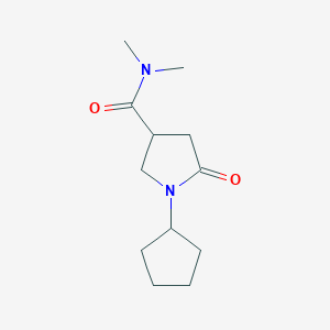 molecular formula C12H20N2O2 B7460677 1-cyclopentyl-N~3~,N~3~-dimethyl-5-oxo-3-pyrrolidinecarboxamide 