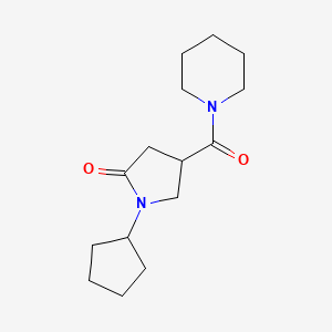 molecular formula C15H24N2O2 B7460701 1-Cyclopentyl-4-(piperidine-1-carbonyl)pyrrolidin-2-one 
