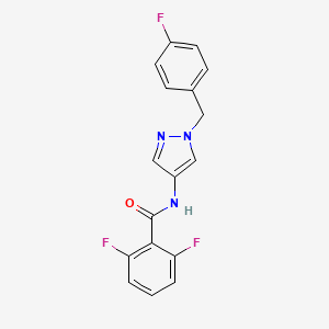 molecular formula C17H12F3N3O B7460746 2,6-difluoro-N-[1-[(4-fluorophenyl)methyl]pyrazol-4-yl]benzamide 