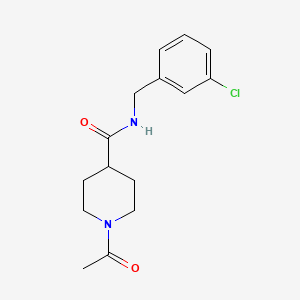 molecular formula C15H19ClN2O2 B7460772 1-acetyl-N-(3-chlorobenzyl)piperidine-4-carboxamide 