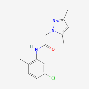 molecular formula C14H16ClN3O B7460773 N-(5-chloro-2-methylphenyl)-2-(3,5-dimethylpyrazol-1-yl)acetamide 