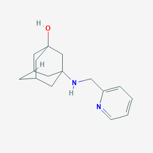 molecular formula C16H22N2O B7460777 3-[(Pyridin-2-ylmethyl)amino]adamantan-1-ol 