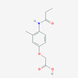 molecular formula C12H15NO4 B7460786 2-[3-Methyl-4-(propanoylamino)phenoxy]acetic acid 